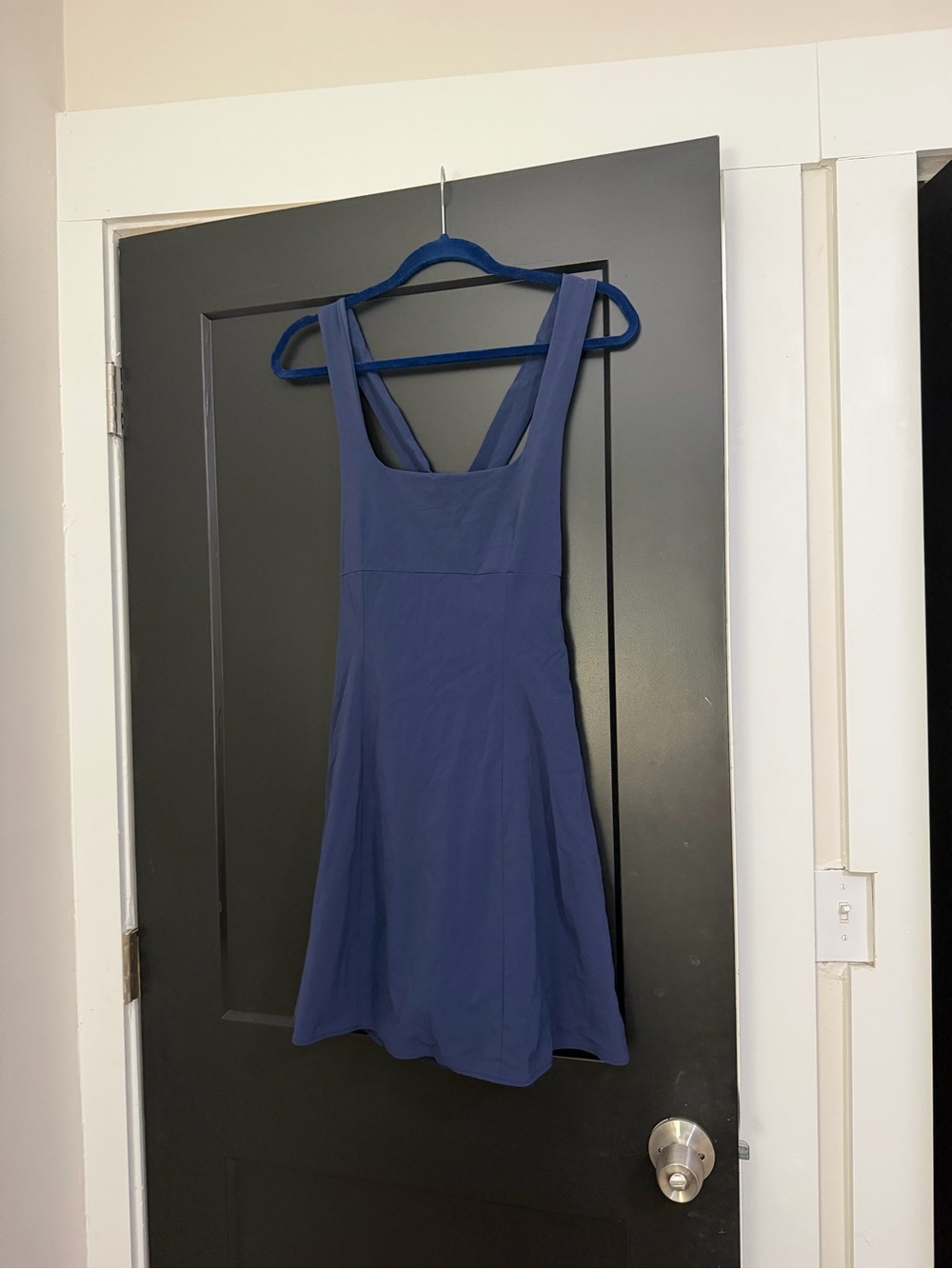 Outdoor Voices Navy Square-Neck Mini Dress